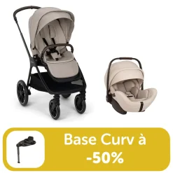 Pack duo poussette Triv Lx Biscotti + Arra flex + base curv à -50%                            de Nuna