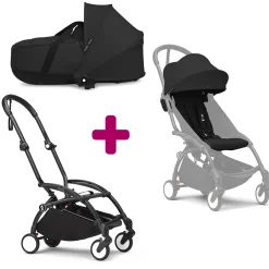 Pack Poussette duo chassis YOYO³ Noir + pack 6+ YOYO³ Noir + nacelle YOYO³ Noir                            de Stokke