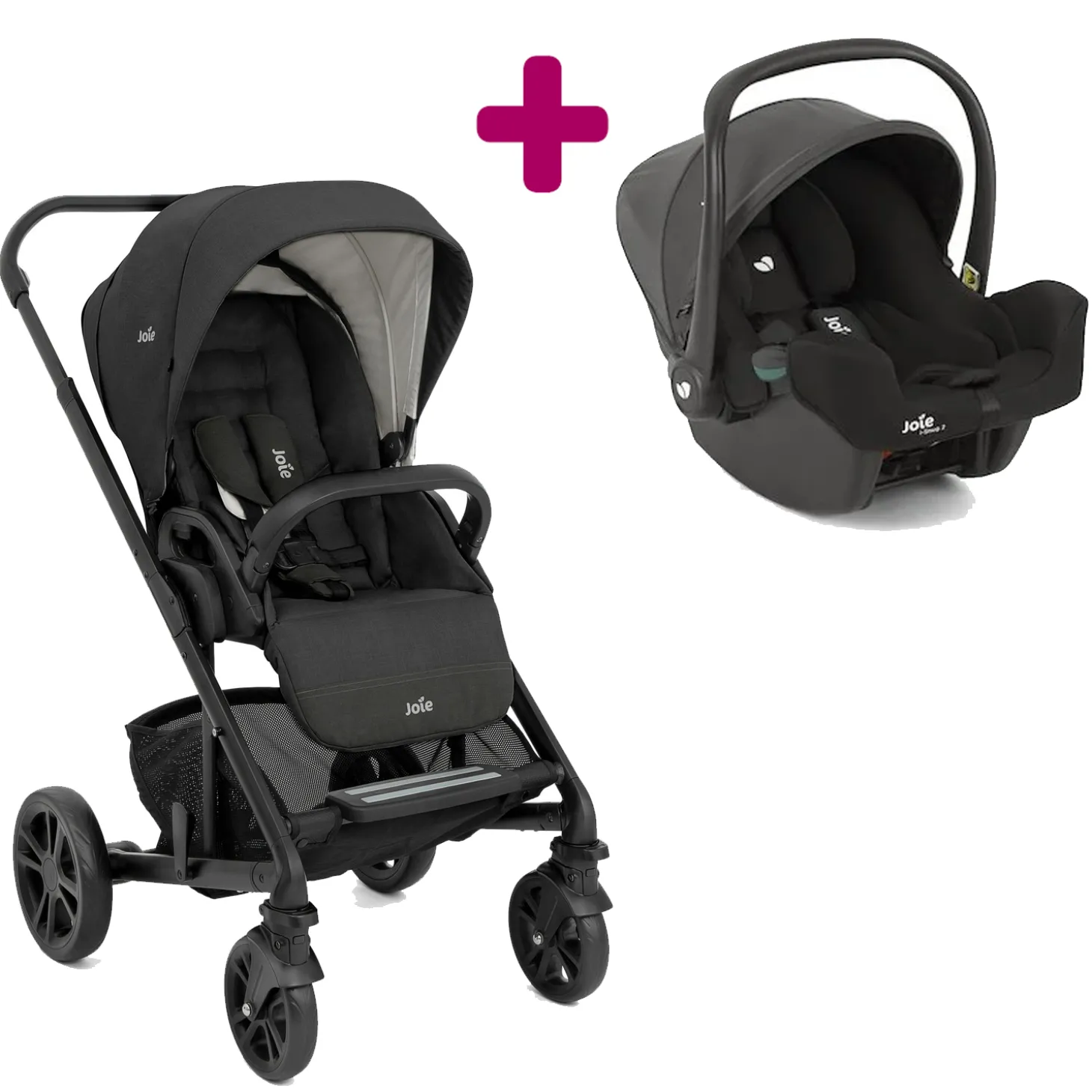 Pack poussette duo Chrome Shale + coque I-Snug 2 shale de Joie 7 avis