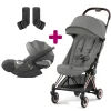 Pack poussette duo Coya Mirage Grey + coque Cloud T i-size Mirage Grey + adaptateurs coque                            de Cybex