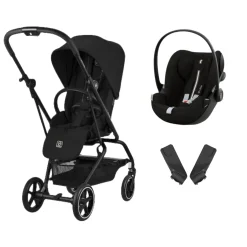 Pack Poussette duo Eezy S Twist +2 Magic Black Cadre Noir + coque Cloud G tissu plus Moon Black                            de Cybex