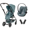 Pack Poussette duo Eezy S Twist +2 Stormy Blue Cadre Taupe + coque Cloud G tissu plus Stormy Blue                            de Cybex