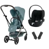 Pack Poussette duo Eezy S Twist +2 Stormy Blue Cadre Taupe + coque Cloud T tissu plus Sepia Black                            de Cybex