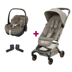 Pack Poussette Duo Fame Cabin Sapphire sand + adaptateurs coque + coque Pebble 360 pro Twillic Truffle                            de Maxi Cosi