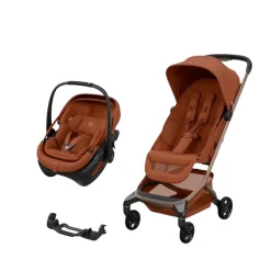 Pack Poussette Duo Fame Cabin Copper terra + adaptateurs coque Coral + coque Coral Copper Terra                            de Maxi Cosi
