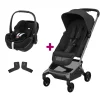 Pack Poussette Duo Fame Cabin Onyx Black + adaptateurs coque + coque Pebble 360 pro Twillic Black                            de Maxi Cosi