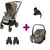 Pack Poussette Duo Léona 2 Twillic Truffle + adaptateurs coque + coque Pebble 360 pro 2 + base Familyfix 360 pro                            de Maxi Cosi