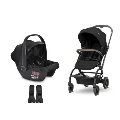 Pack Poussette Duo Makaya avec coque Aria Lux noir                            de Lorelli