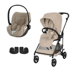 Pack Poussette duo Melio Almond Beige + coque Cloud T tissu plus Cozy Beige                            de Cybex