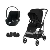 Pack Poussette duo Melio Magic Black + coque Cloud T tissu plus Sepia Black                            de Cybex