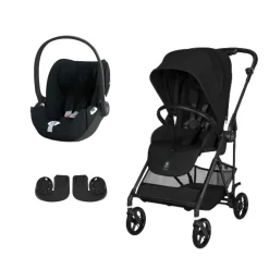 Pack Poussette duo Melio Magic Black + coque Cloud T tissu plus Sepia Black                            de Cybex