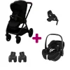 Pack Poussette Duo Oxford Twillic Black + adaptateurs coque + coque Pebble 360 pro 2 + base Familyfix 360 pro                            de Maxi Cosi