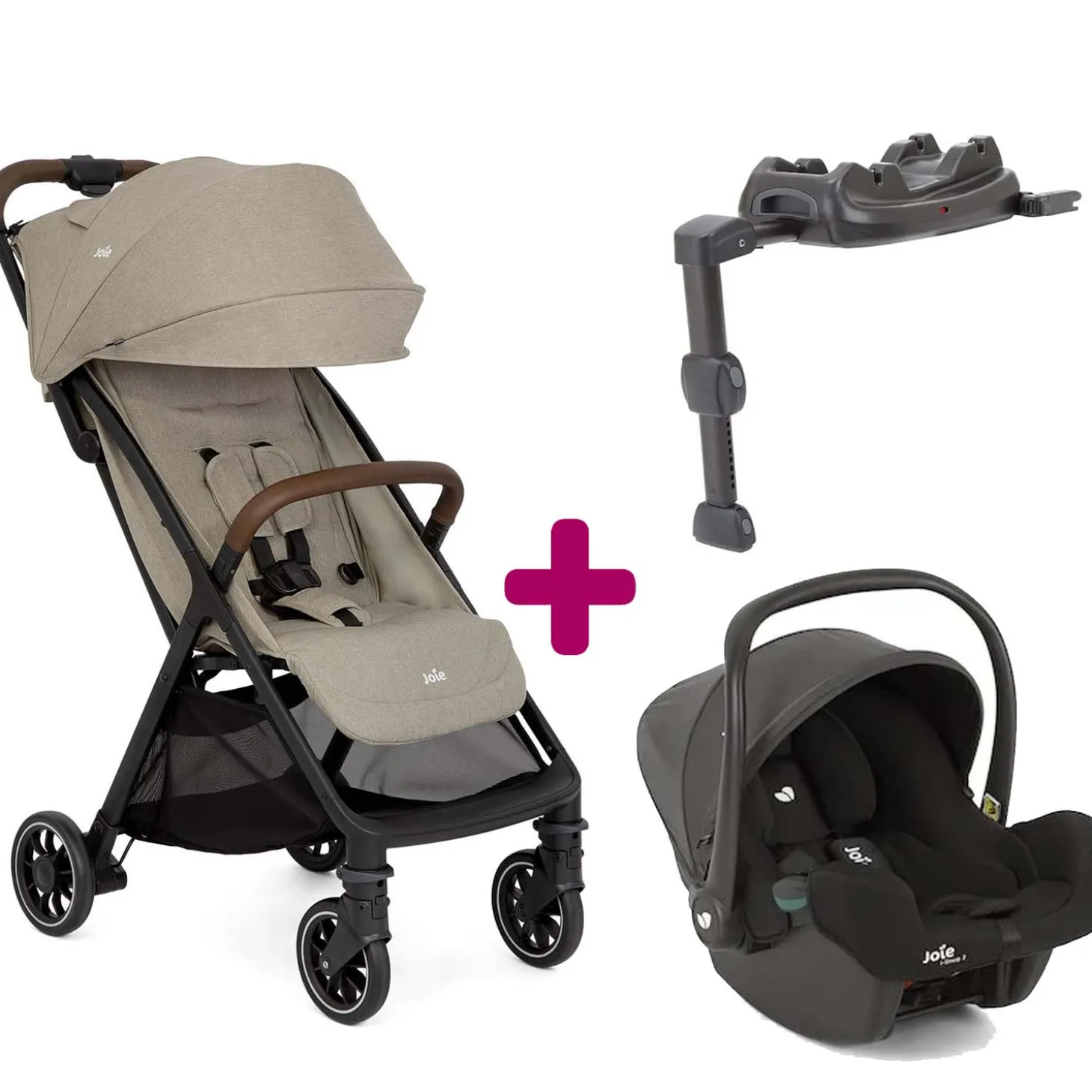 Pack Poussette duo pact Pro Oak + coque i-snug 2 Shale + base Lx 2 de Joie
