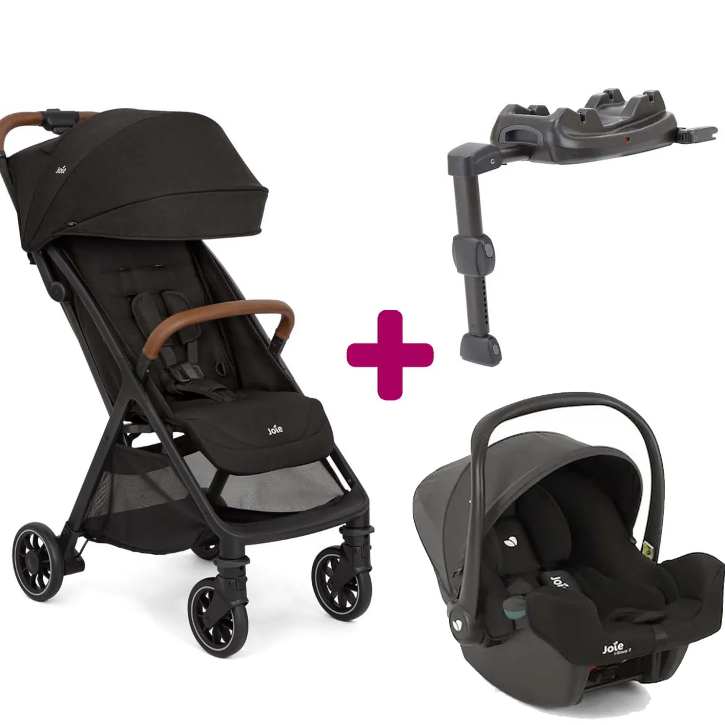 Pack Poussette duo Pact Pro Shale + coque i-snug 2 Shale + base Lx 2 de Joie