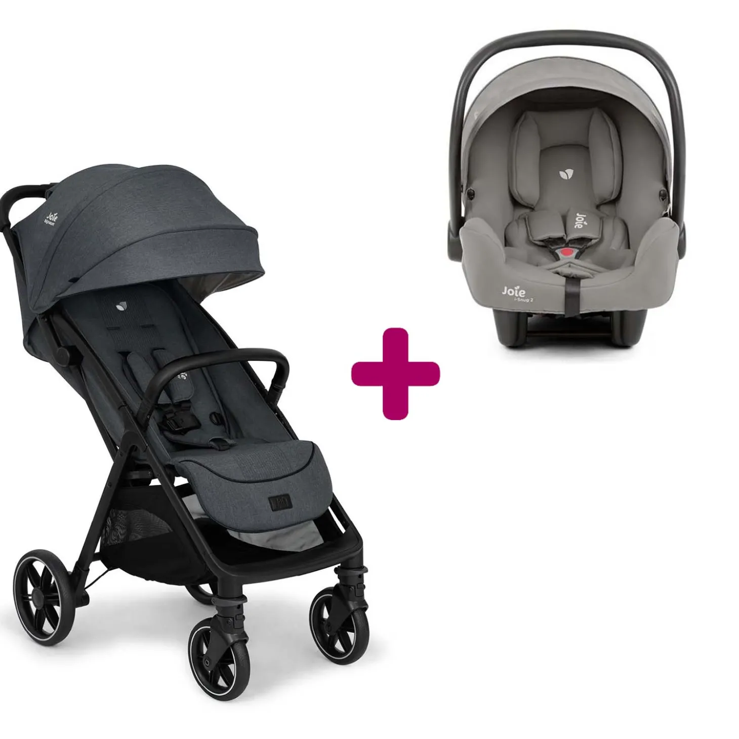 Pack Poussette duo Parcel Lx Ebony + coque I-Snug 2 Pebble de Joie