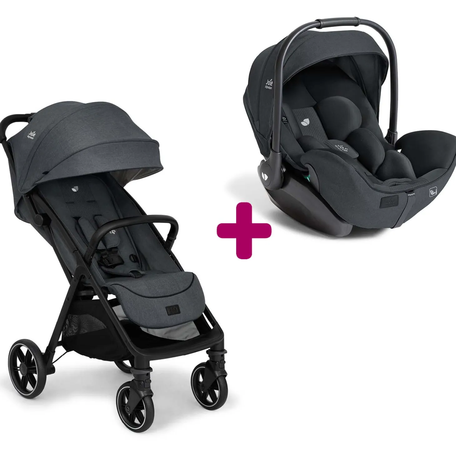 Pack Poussette duo Parcel LX Ebony + coque I-Level Pro Ebony de Joie