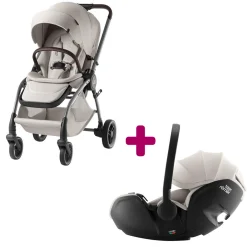 Pack Poussette Duo RIO Lux Soft Taupe + coque Baby safe pro                            de Britax Römer