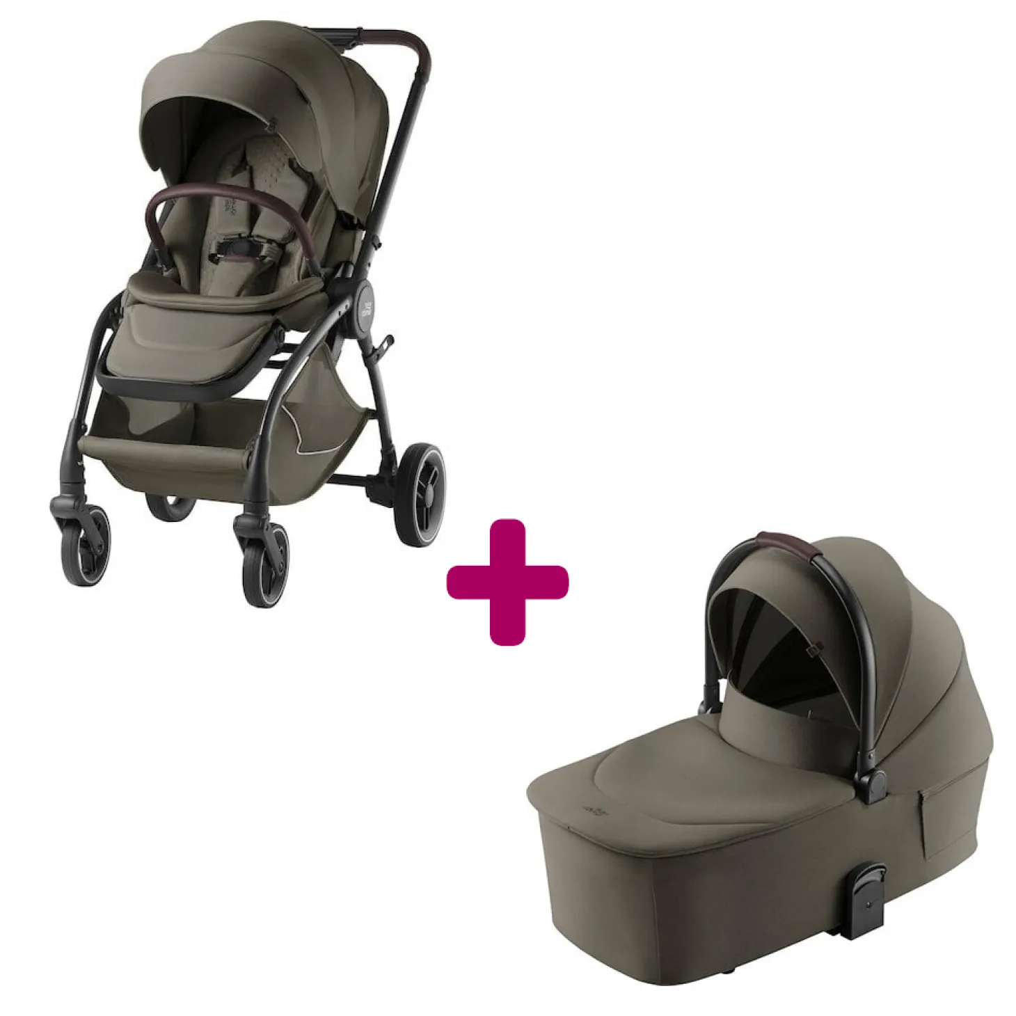 Pack Poussette Duo RIO Lux Urban Olive avec nacelle de Britax Römer
