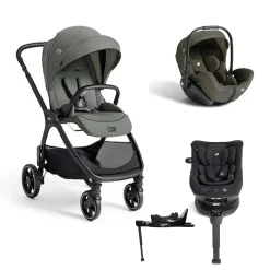 Pack poussette duo XL Valora Evergreen + coque i-level pro + siège auto i-harbour pro + base isofix encore                            de Joie