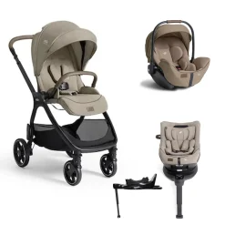 Pack poussette duo XL Valora Sandstone + coque i-level pro + siège auto i-harbour pro + base isofix encore                            de Joie