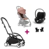 Pack Poussette Duo Yoyo 3 Ginger Cadre Noir + coque Cloud T Sepia Black + adaptateurs                            de Stokke