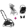 Pack Poussette Duo Yoyo 3 Zèbre Cadre Noir + coque Cloud T Sepia Black + adaptateurs                            de Stokke