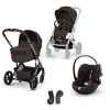 Pack Poussette Trio Balios S Lux avec Nacelle pliable  + coque Cloud G3 tissu plus Chocolat Brown + Base G3                            de Cybex
