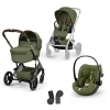 Pack Poussette Trio Balios S Lux avec Nacelle pliable  + coque Cloud G3 tissu plus Moss Green                             de Cybex