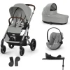 Pack Poussette Trio Balios S Lux Stone Grey + coque Cloud G tissu plus Stone Grey + Nacelle S Lux + Base G3                            de Cybex