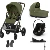 Pack Poussette Trio Balios S Lux Moss Green + coque Cloud G tissu plus Moss Green + Nacelle S Lux + Base G3                            de Cybex