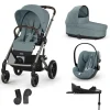 Pack Poussette Trio Balios S Lux Stormy Blue + coque Cloud G tissu plus Stormy Blue + Nacelle S Lux + Base G3                            de Cybex