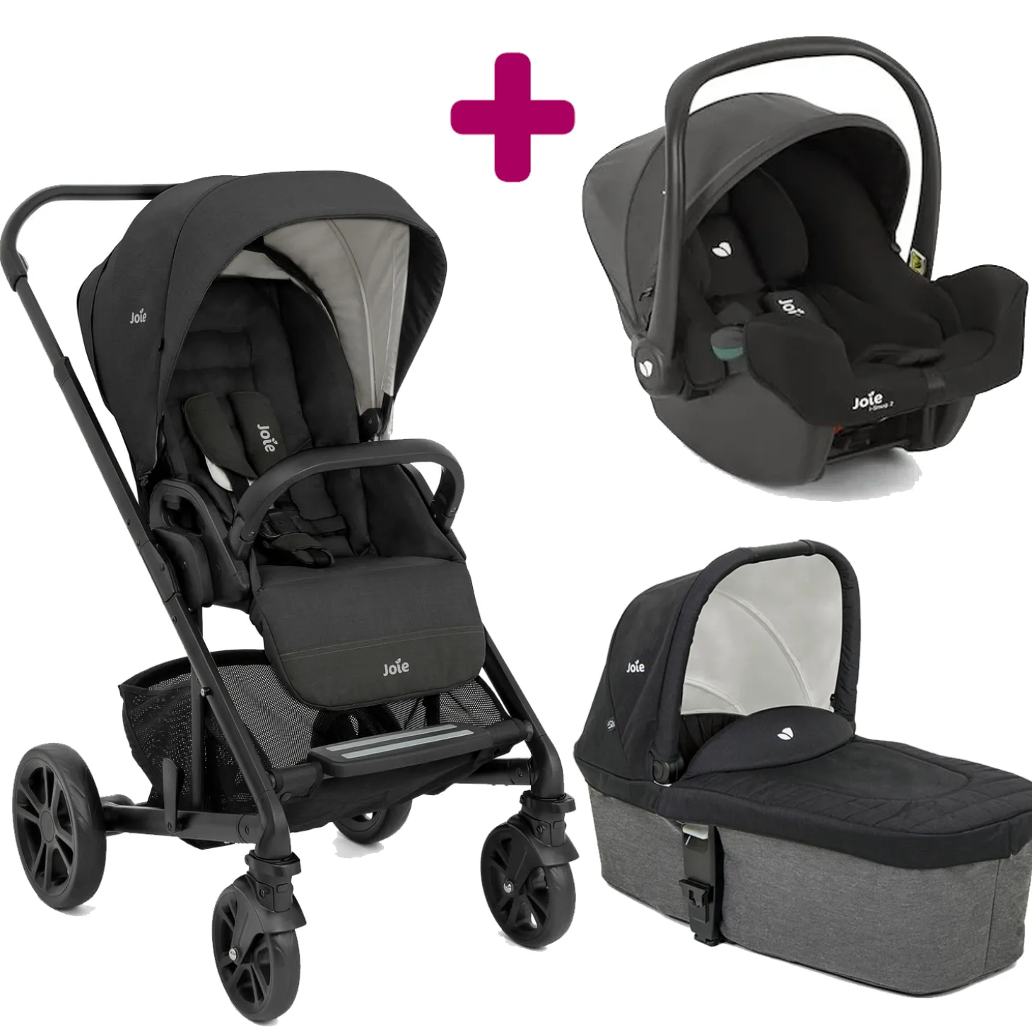 Pack poussette trio Chrome Shale + coque I-Snug 2 shale + nacelle Shale de Joie 4 avis