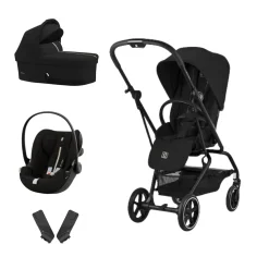 Pack Poussette trio Eezy S Twist +2 Stormy Blue Cadre Taupe + coque Cloud T tissu plus Sepia Black                            de Cybex