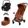 Pack Poussette Trio Fame Cabin Copper terra + adaptateurs coque + coque Pebble 360 Twillic Black + nacelle                            de Maxi Cosi
