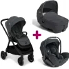 Pack poussette trio Finiti Ebony + nacelle Calmi Ebony + coque I-Level Pro Ebony                            de Joie