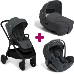 Pack poussette trio Finiti Ebony + nacelle Calmi Ebony + coque I-Level Pro Ebony                            de Joie