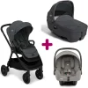 Pack poussette trio Finiti Ebony + nacelle Calmi Ebony + coque I Snug 2 Shale Pebble                            de Joie
