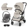 Pack Poussette trio Melio Dune Grey + nacelle + coque Cloud T tissu plus Mirage Grey                            de Cybex