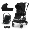 Pack Poussette trio Melio Magic Black + nacelle + coque Cloud T tissu plus Sepia Black                            de Cybex