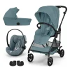 Pack Poussette trio Melio Stormy Blue + nacelle + coque Cloud G tissu plus Stormy Blue                            de Cybex