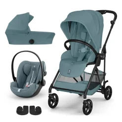 Pack Poussette trio Melio Stormy Blue + nacelle + coque Cloud G tissu plus Stormy Blue                            de Cybex