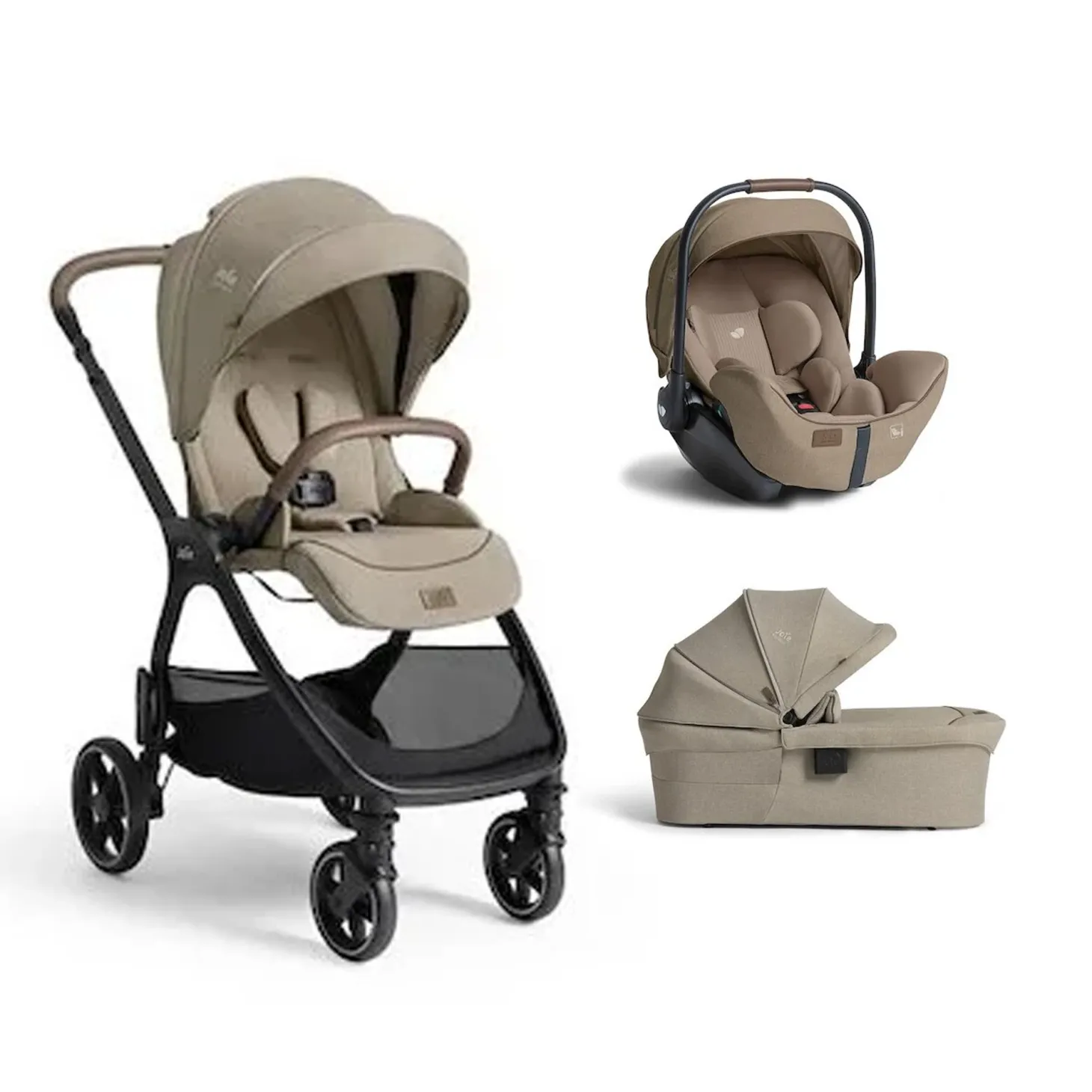 Pack poussette trio Valora Sandstone + coque i-level pro + nacelle ramble XL de Joie