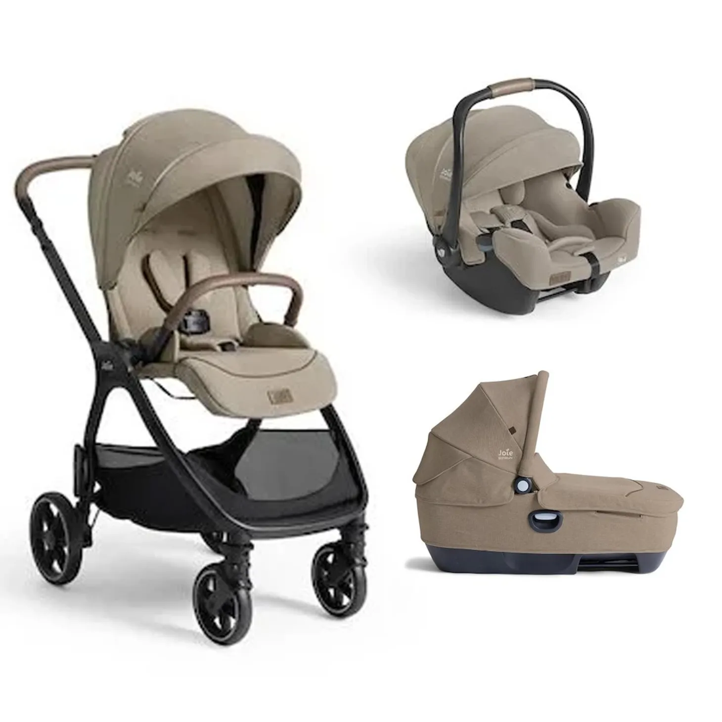 Pack poussette trio Valora Sandstone + coque i-starter + nacelle calmi de Joie