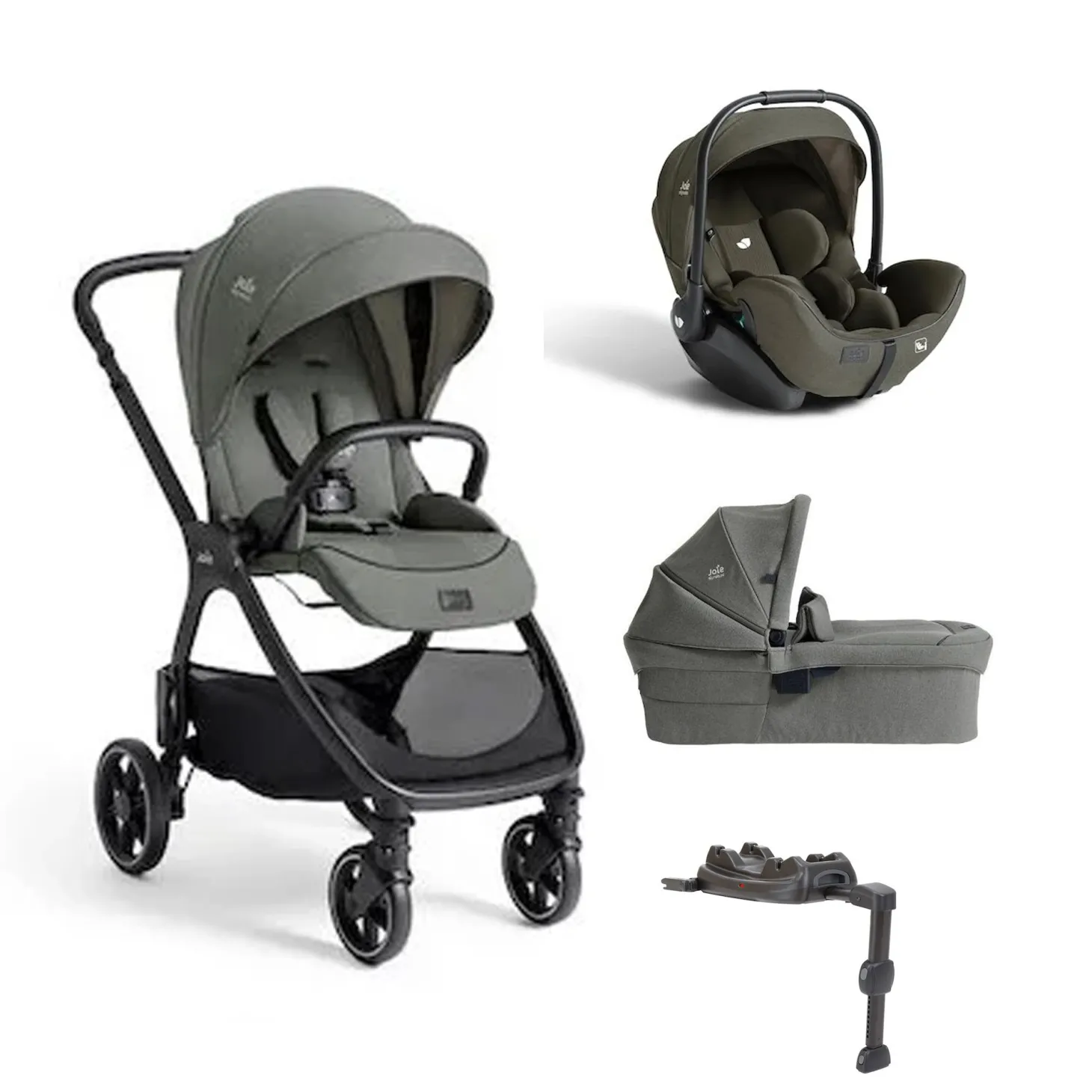 Pack poussette trio XL Valora Evergreen + coque i-level pro + nacelle ramble XL + I-base LX 2 de Joie