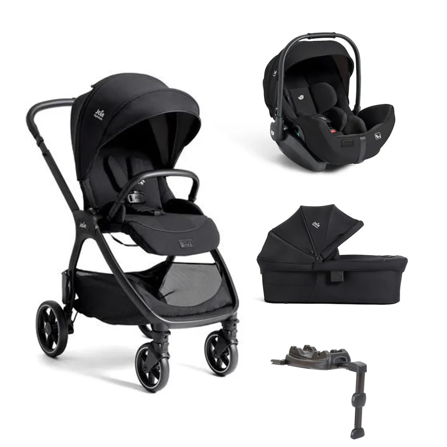 Pack poussette trio XL Valora Eclipse + coque i-level pro + nacelle ramble XL + I-base LX 2 de Joie