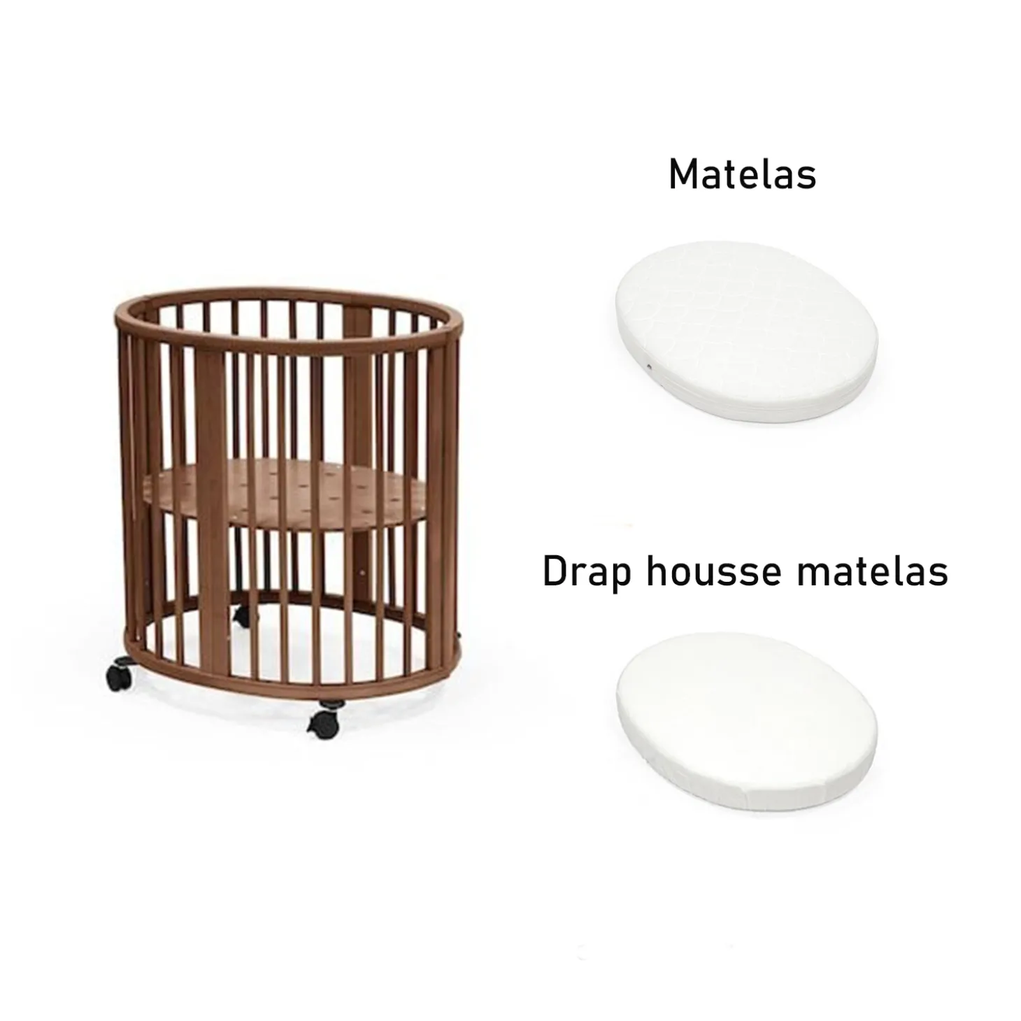 Pack Sleepi Mini Brun Chaud + Matelas + drap housse de Stokke