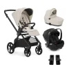 Pack trio Poussette Mumm 5 Sand-li + nacelle sleep + coque allongeable Kombibaby Matt Black + adaptateur                            de Jané