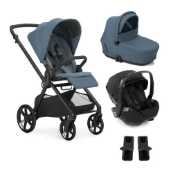 Pack trio Poussette Mumm 5 Seal + nacelle sleep + coque allongeable Kombibaby Matt Black + adaptateur                            de Jané