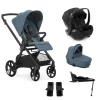 Pack trio Poussette Mumm 5 Seal + nacelle sleep + coque allongeable Kombibaby Matt Black + adaptateur + base pivotante                            de Jané