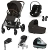Pack XL Poussette Balios Chocolat Brown + nacelle + coque G plus + base G3 + accessoires                            de Cybex